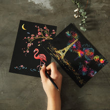 Load image into Gallery viewer, 4pcs DIY Drawing Painting Rainbow Scratch Art Mini Notes with Stylus
