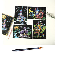 Load image into Gallery viewer, 4pcs DIY Drawing Painting Rainbow Scratch Art Mini Notes with Stylus

