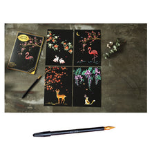 Load image into Gallery viewer, 4pcs DIY Drawing Painting Rainbow Scratch Art Mini Notes with Stylus
