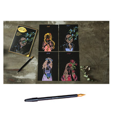 Load image into Gallery viewer, 4pcs DIY Drawing Painting Rainbow Scratch Art Mini Notes with Stylus
