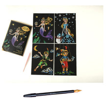 Load image into Gallery viewer, 4pcs DIY Drawing Painting Rainbow Scratch Art Mini Notes with Stylus
