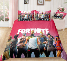 Load image into Gallery viewer, 3D Cartoon Bedding Suit Fortnites Quilt Cover Fortress Night Printed
