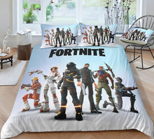 Load image into Gallery viewer, 3D Cartoon Bedding Suit Fortnites Quilt Cover Fortress Night Printed

