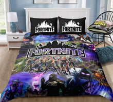Load image into Gallery viewer, 3D Cartoon Bedding Suit Fortnites Quilt Cover Fortress Night Printed

